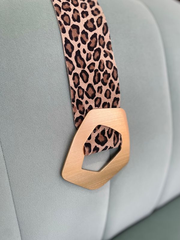 Leopard Small Print Leather Belt