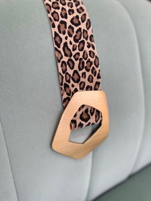 Leopard Small Print Leather Belt