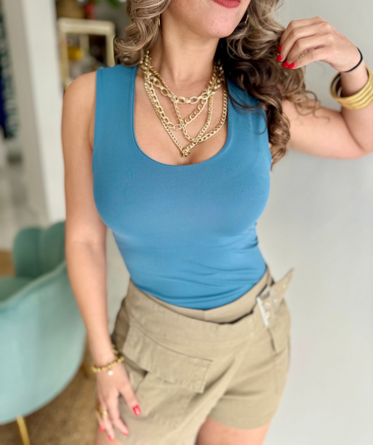 Oli Blue Basic Top
