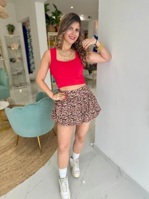 Leopard Print Skort