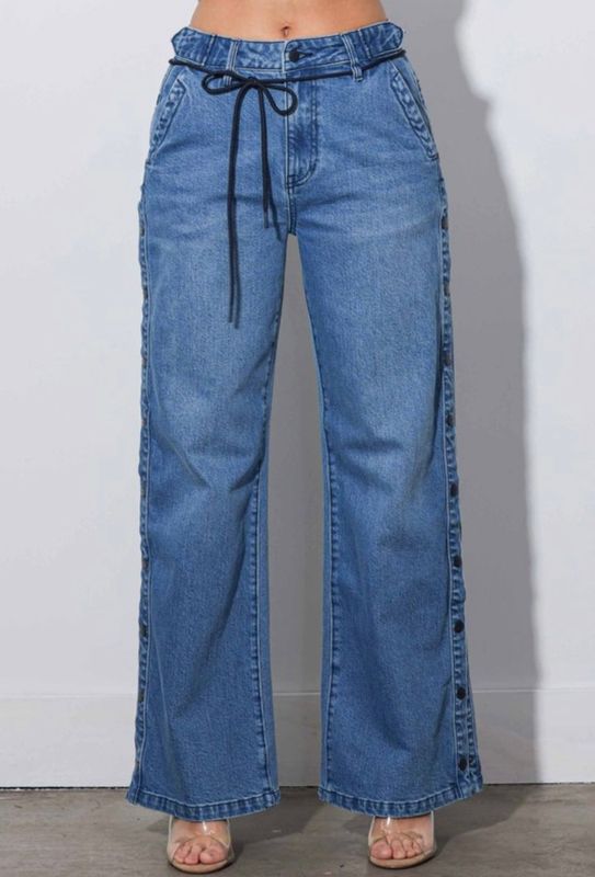 Side Open Straignt Jeans