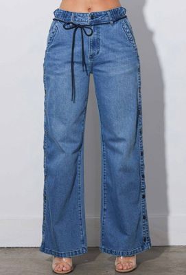 Side Open Straignt Jeans