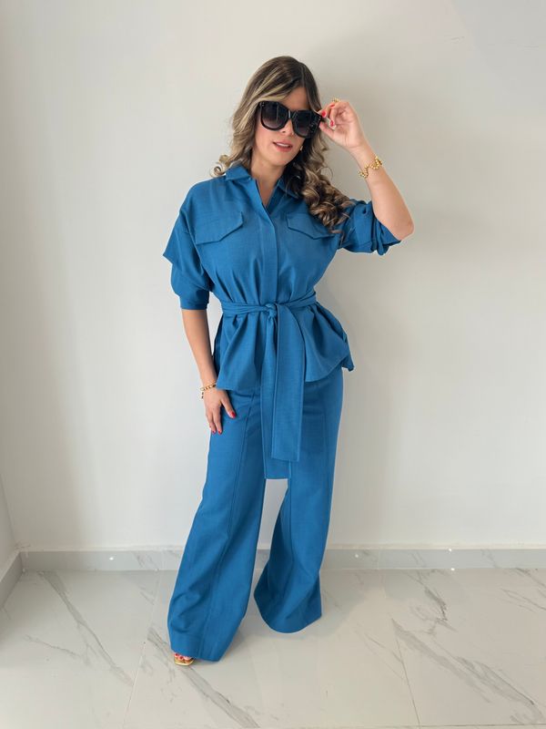 Business Blue Pant Set