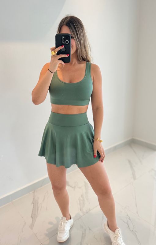 Military Green Skort Set