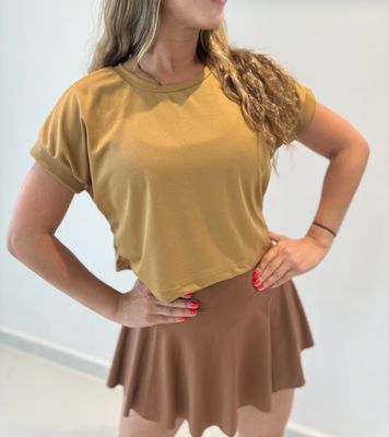 Camel crop top