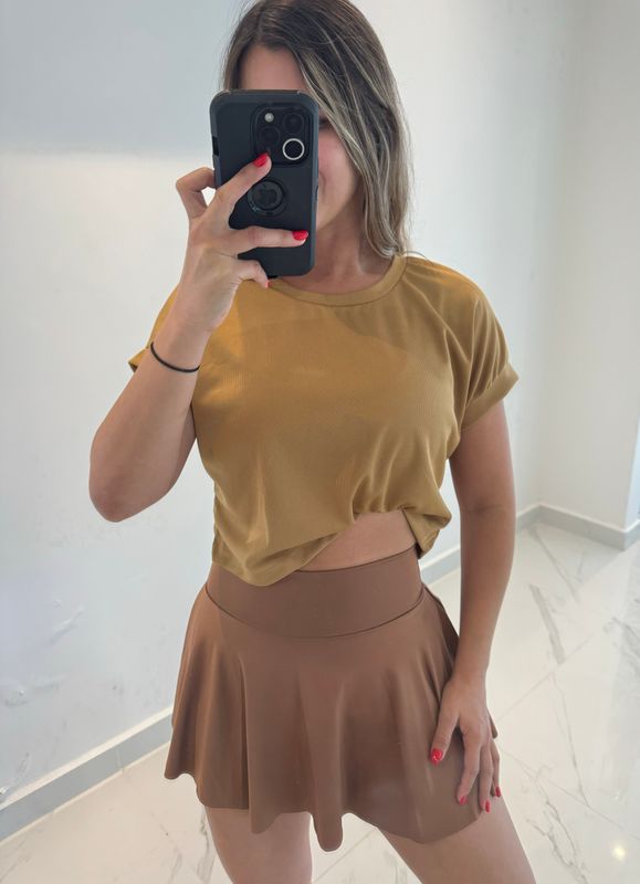 Camel crop top