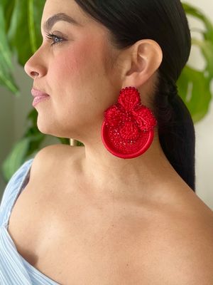 Red Crochet Earrings