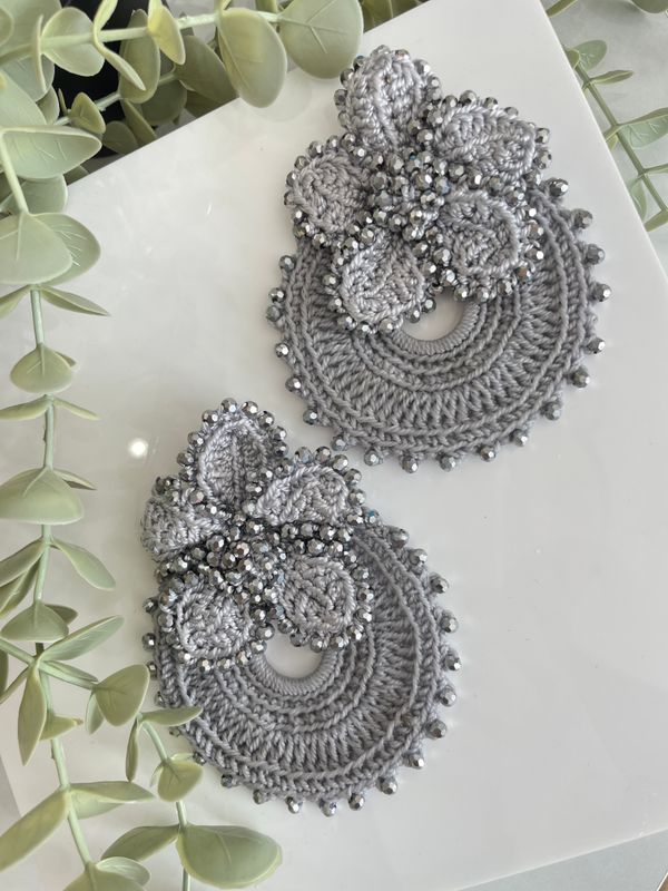 Silver Crochet Earrings