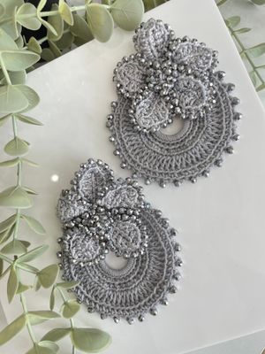 Silver Crochet Earrings