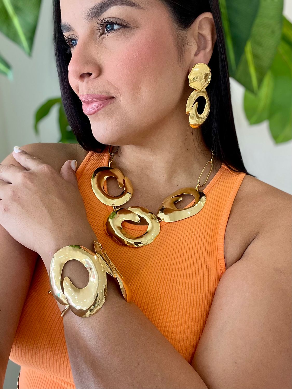 Gold Shapes Trío Jewelry