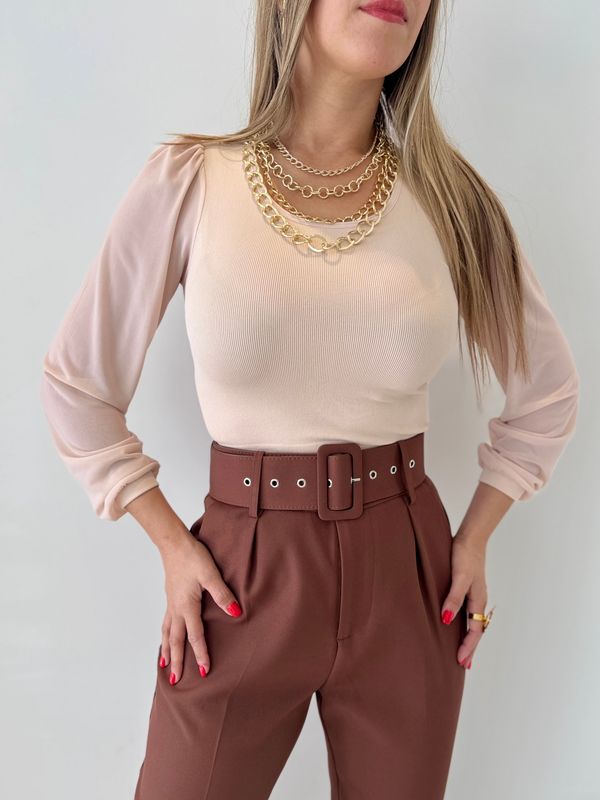 Nude Basic Long Sleeve Top