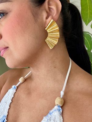 Fans Gold  Earrings