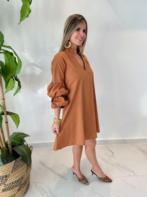 Mocha Sleeves Dress Nostrum Collection
