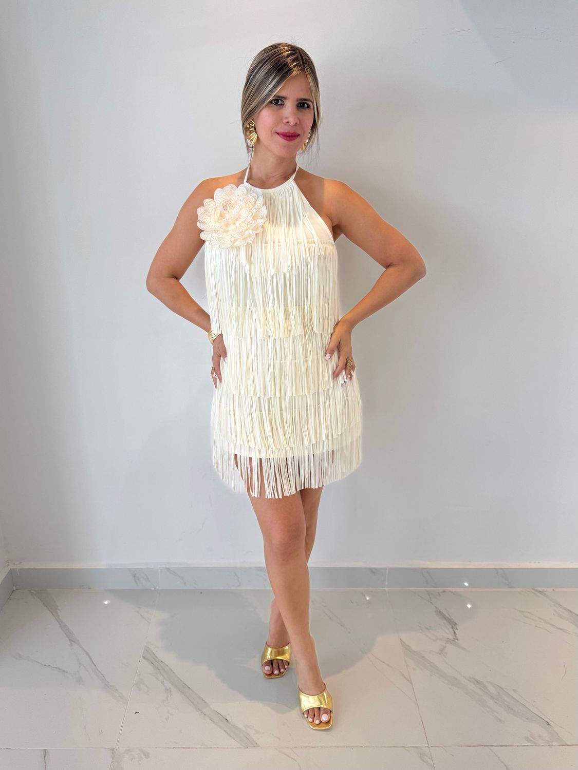Ivory Bangs Short Dress
