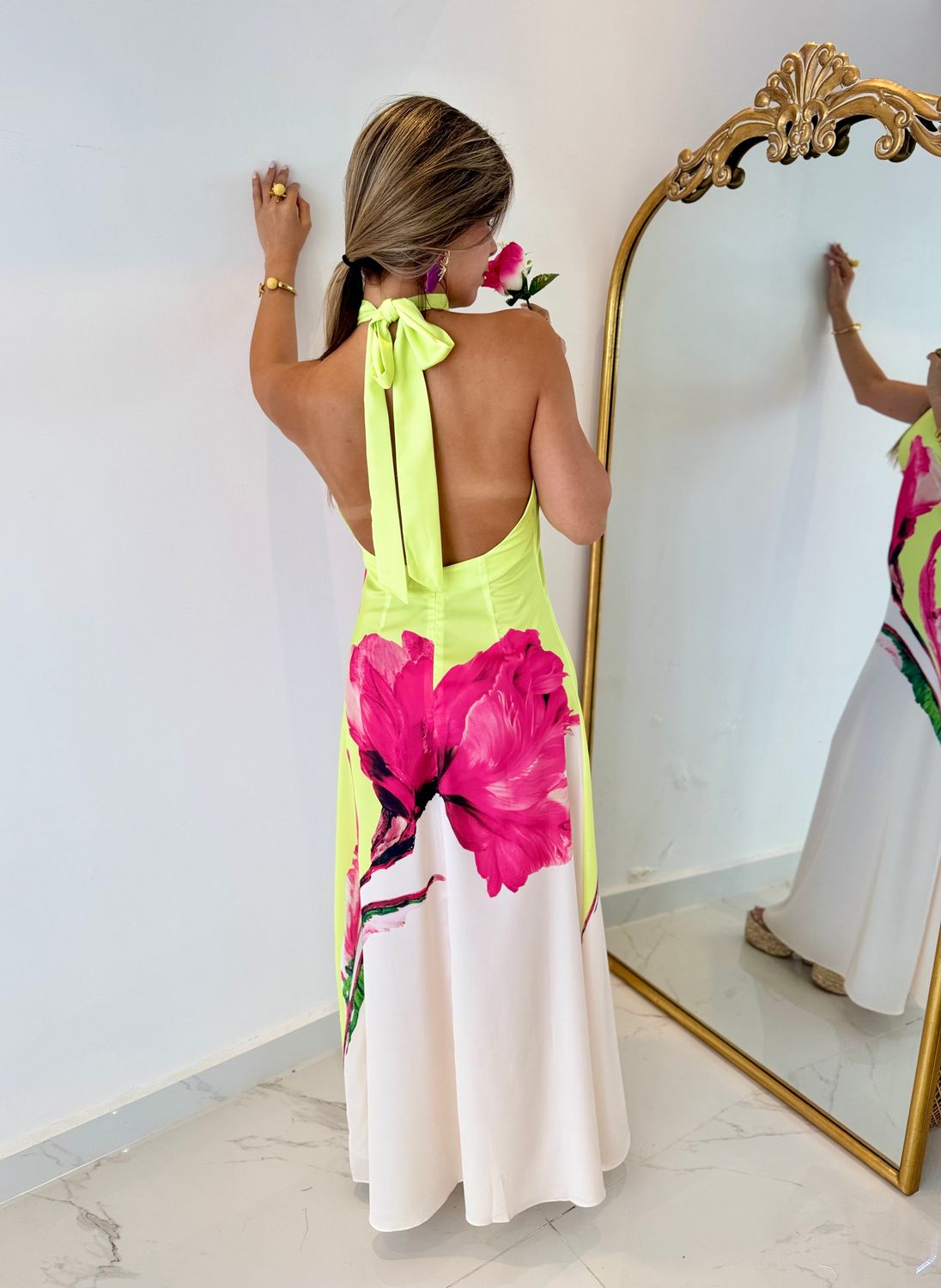 Spring Flower Maxi Dress