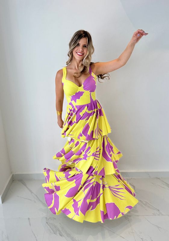Yellow Ruffles Exclusive Long Dress