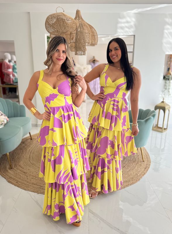 Yellow Ruffles Exclusive Long Dress