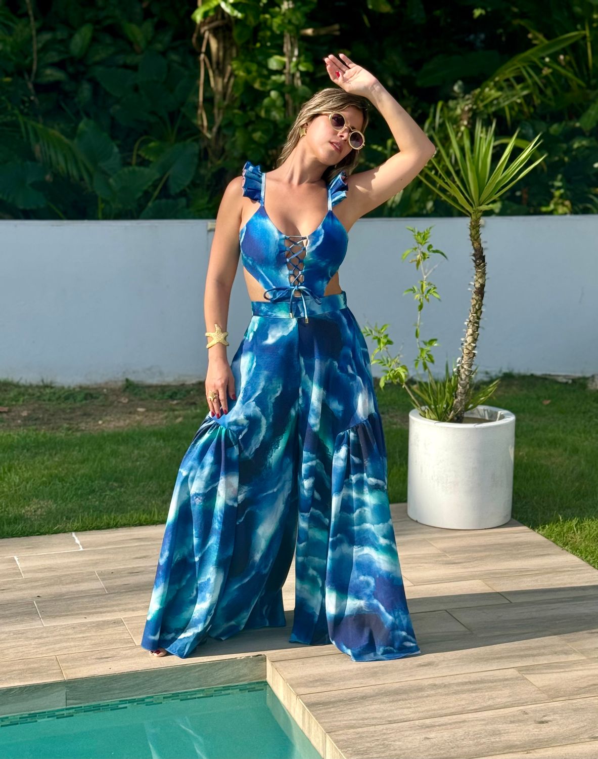 Tie Dye Blues Exclusive Designer Palazzo