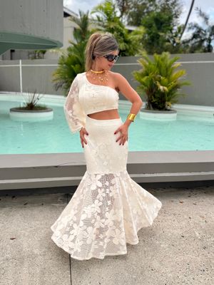 One Shoulder Crochet Exclusive Dress