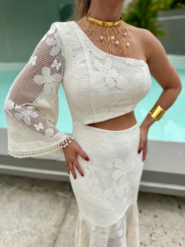 One Shoulder Crochet Exclusive Dress
