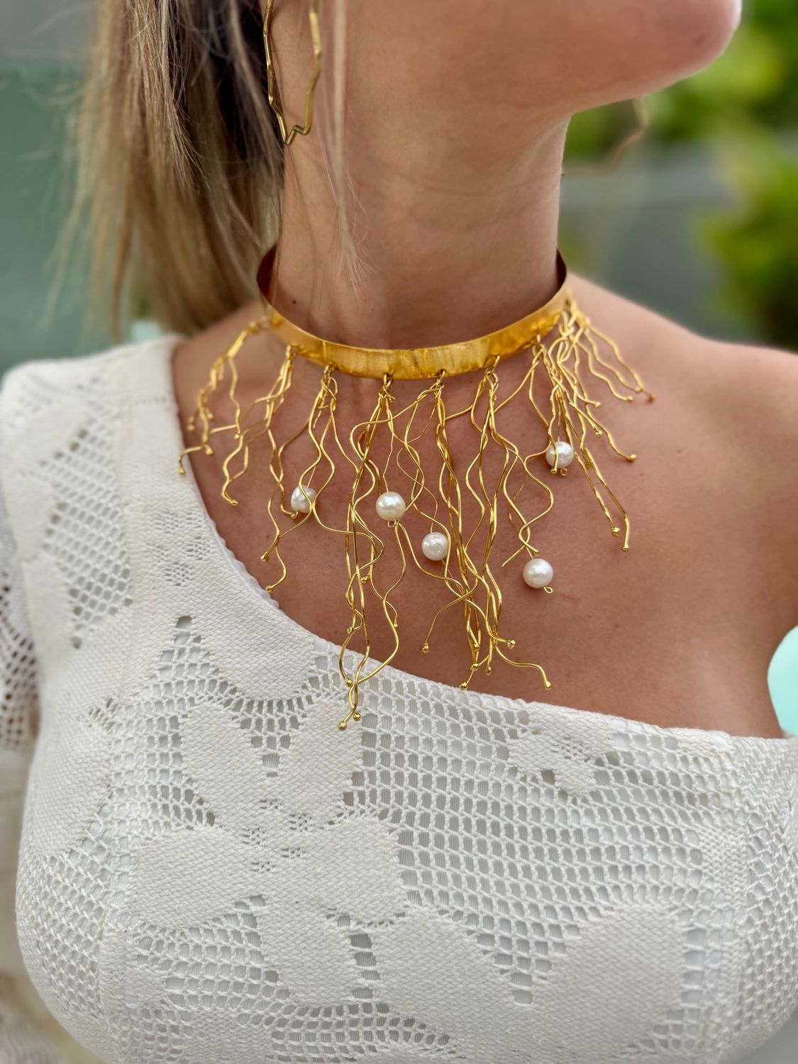 Rain Pearls Gold Necklace
