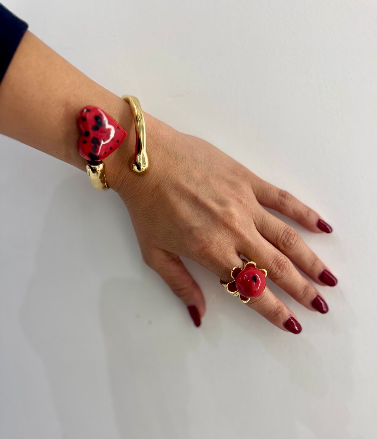 Red Heart Bracelet Set