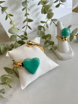 Turquoise Heart Bracelet Set
