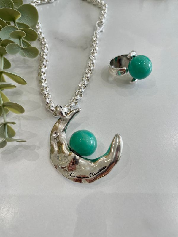 Aqua Moon Necklace Set