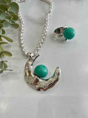 Aqua Moon Necklace Set