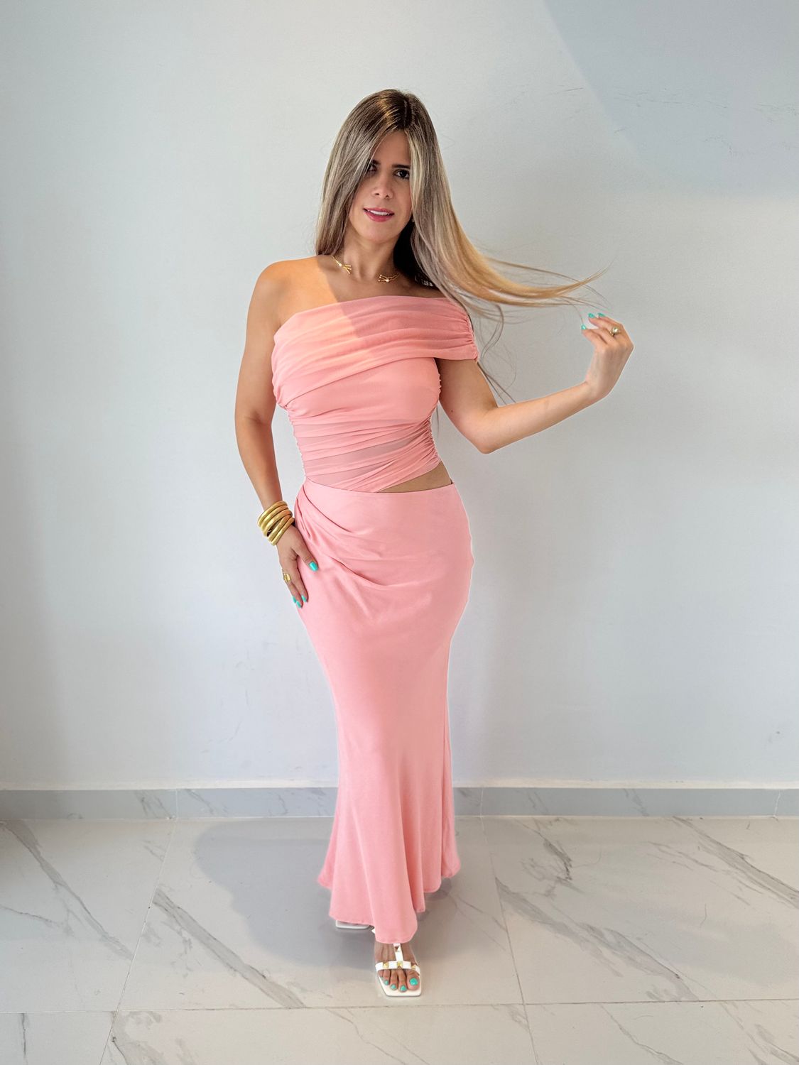 Peach Cocktail Sexy Dress