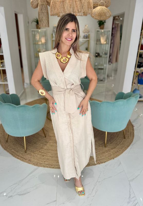 Short Sleeve Sand Kimono Exclusive Dress