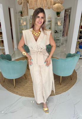 Short Sleeve Sand Kimono Exclusive Dress