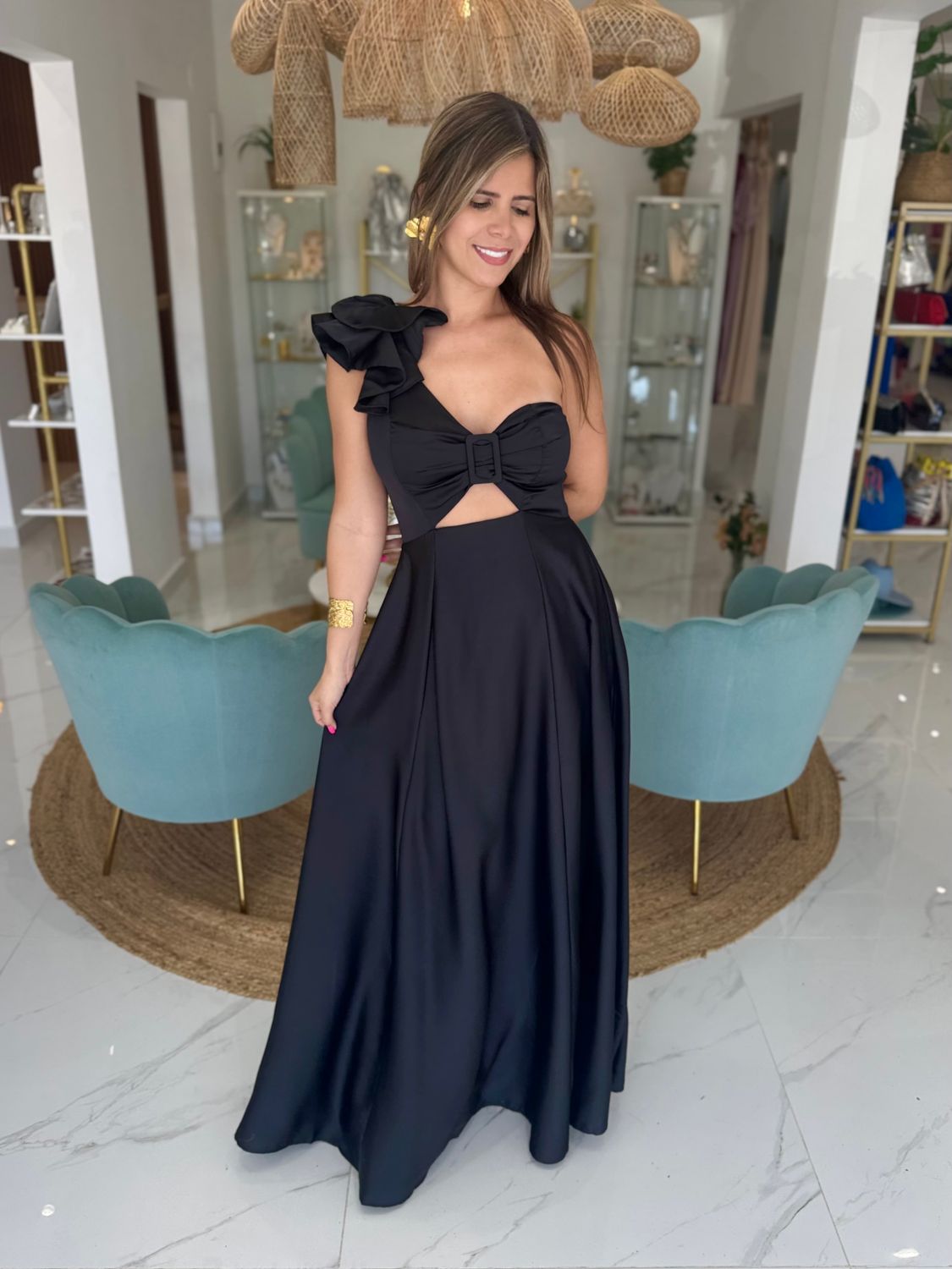 Black One Shoulder Exclusive Collection Formal Dress