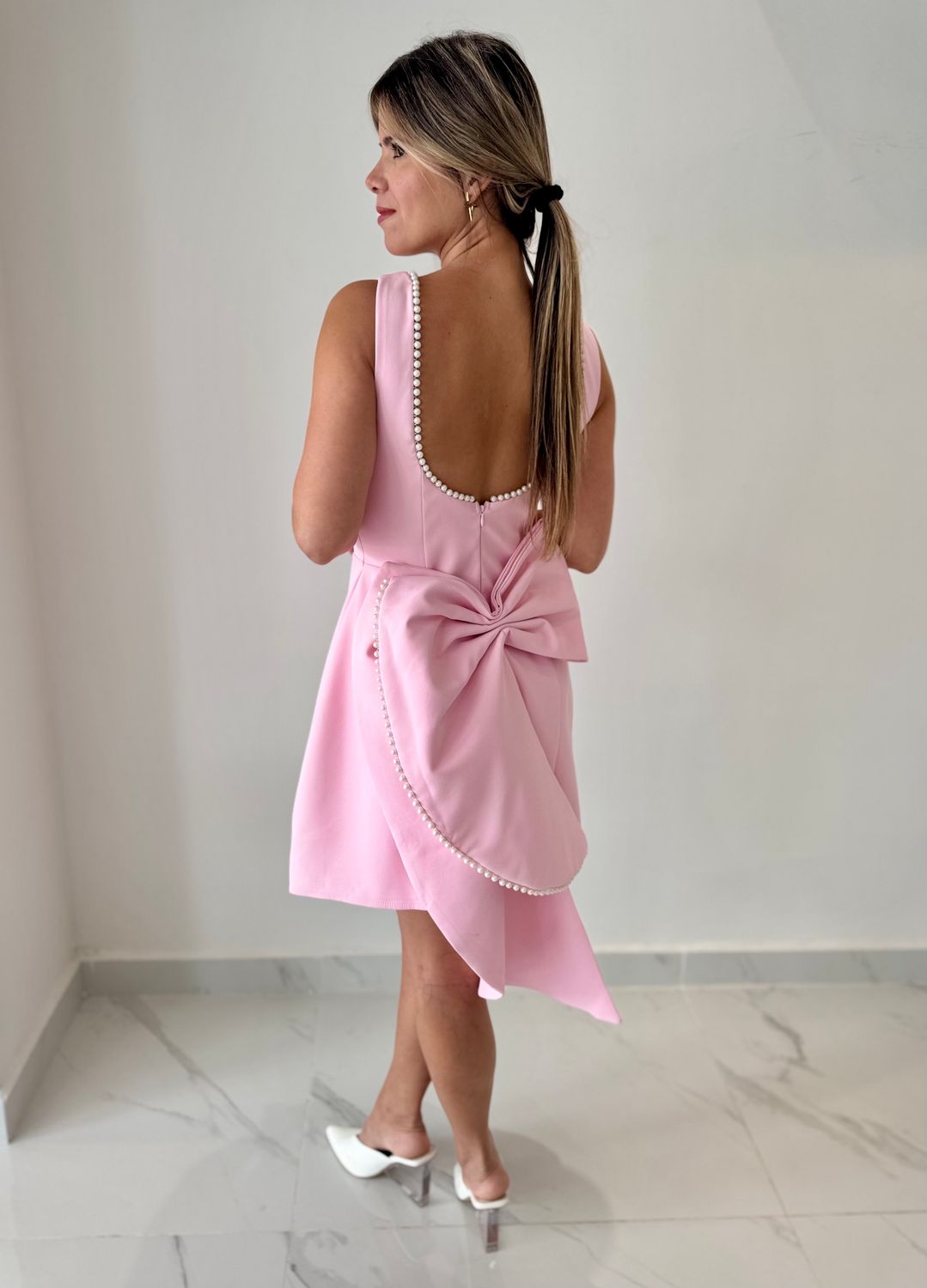 Pink Pastel Big Bow 2 in 1 Short Dress