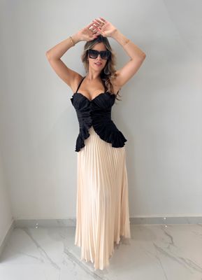 Black Ruffle Corset Formal Dress