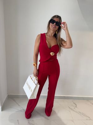 Raspberry Elegant Pant Set