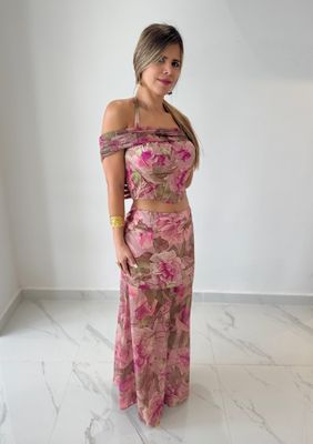 Vintage Floral Skirt Set