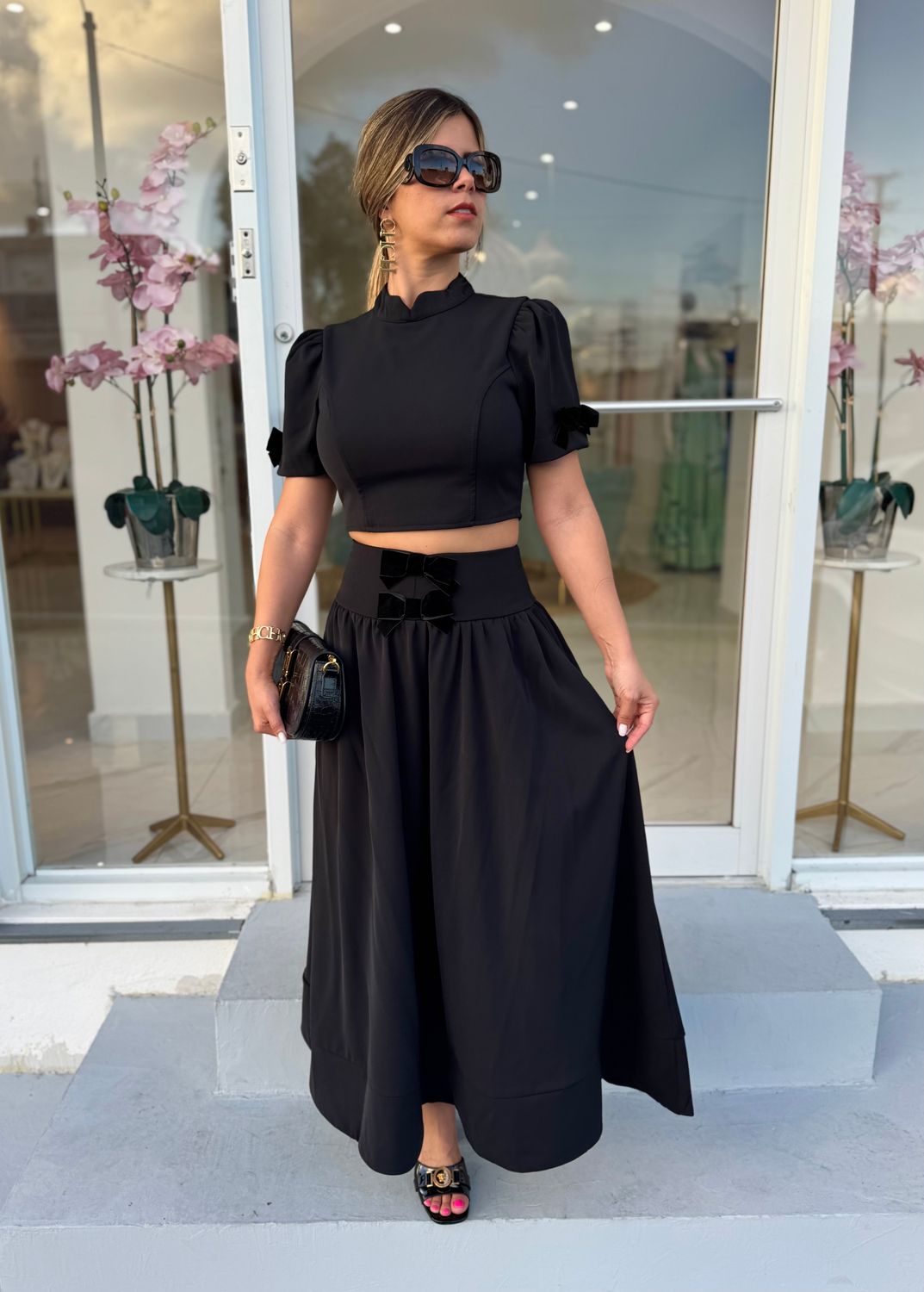 Black Classy Exclusive Skirt Set