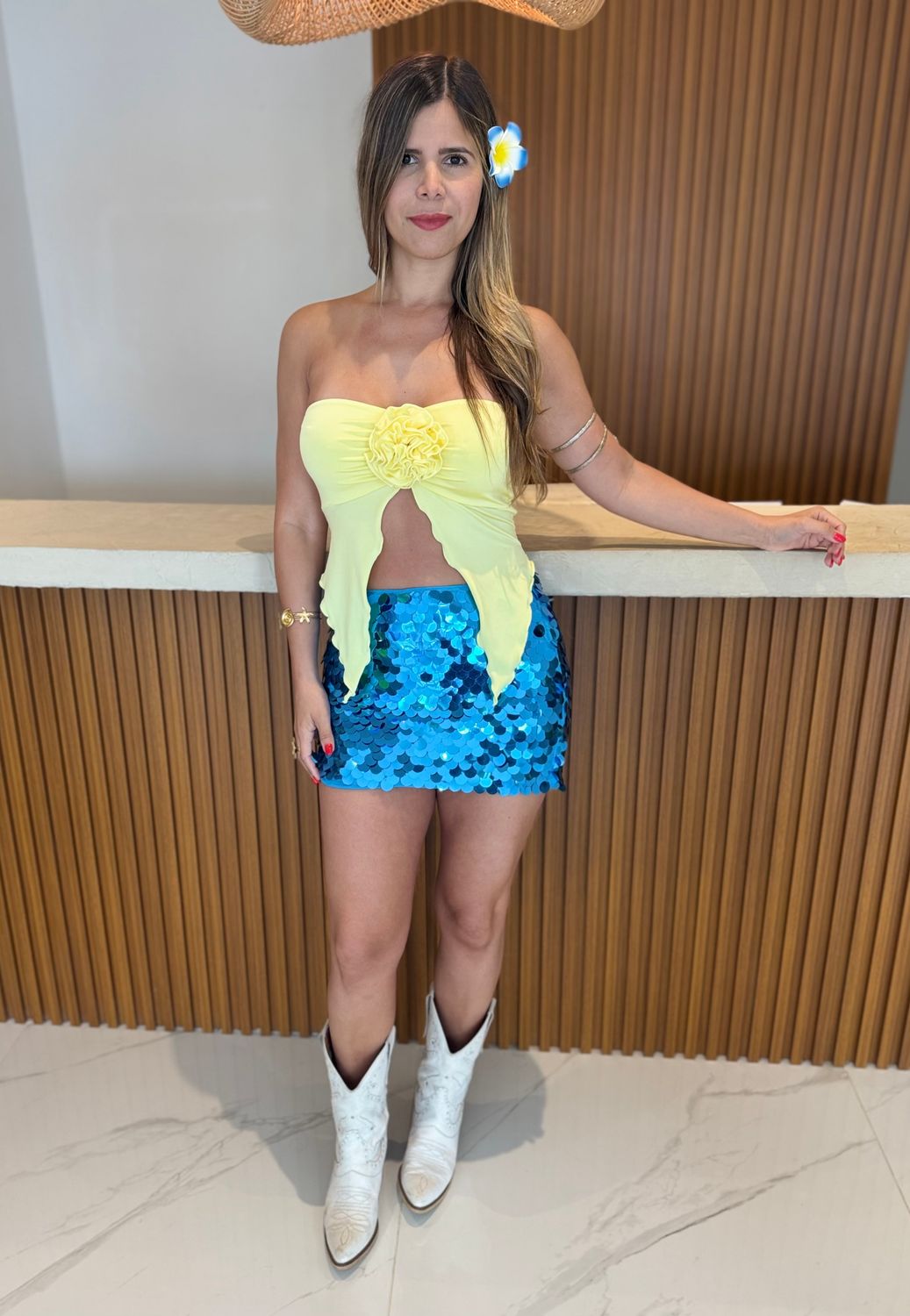 Blue Sequin Skirt