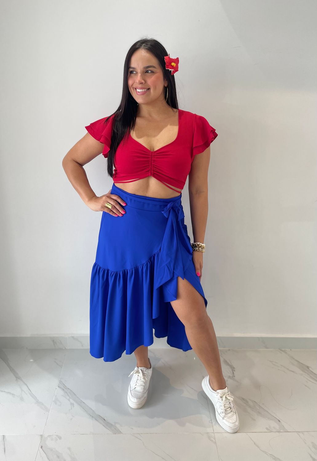 Royal Blue Wrap Around Skirt