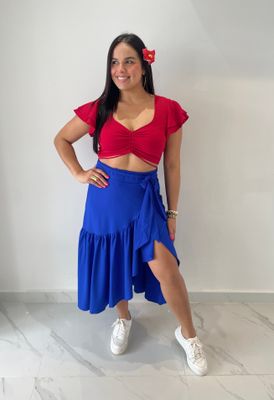 Royal Blue Wrap Around Skirt