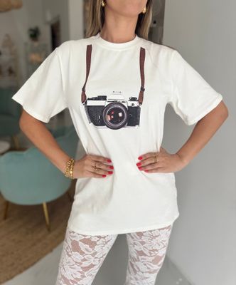 White Camera T Shirt