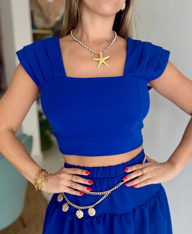 Royal Blue Crop Top