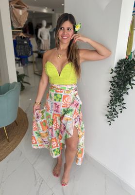 Tropical Wrap Around Skirt