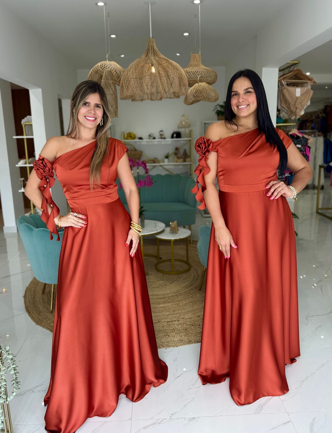 Brick Color Excluisve Collection Formal Dress
