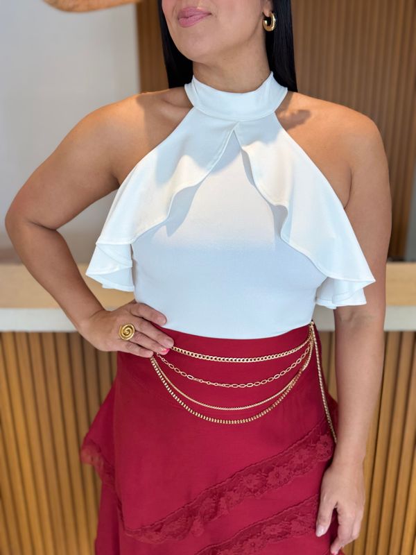 White Ruffles Bodysuit