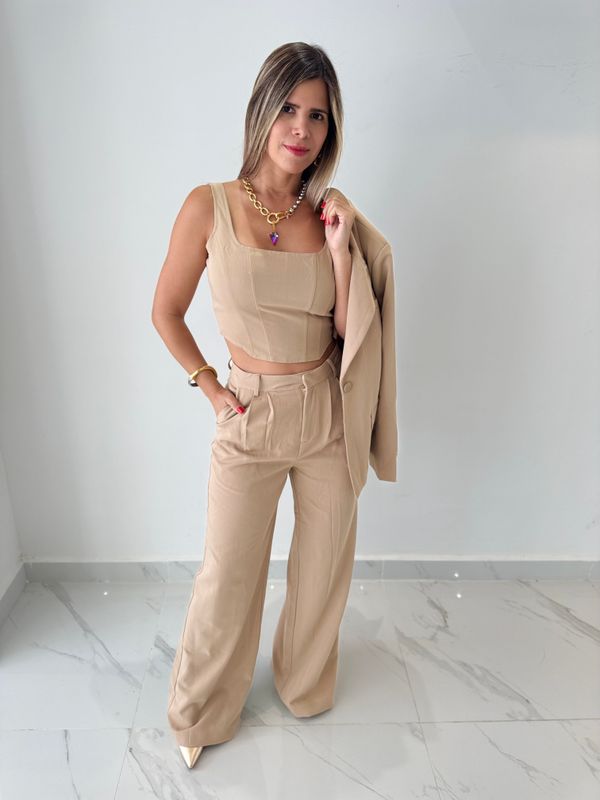 Camel 3 Pcs Blazer Set