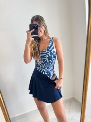 Navy Skort Bodysuit Set