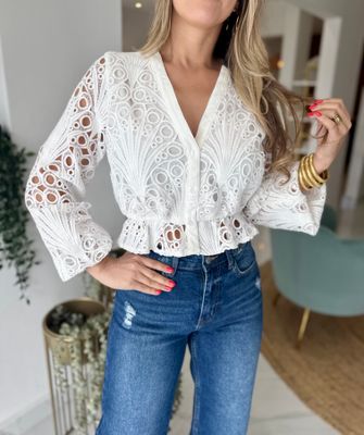 White Broderie Blouse