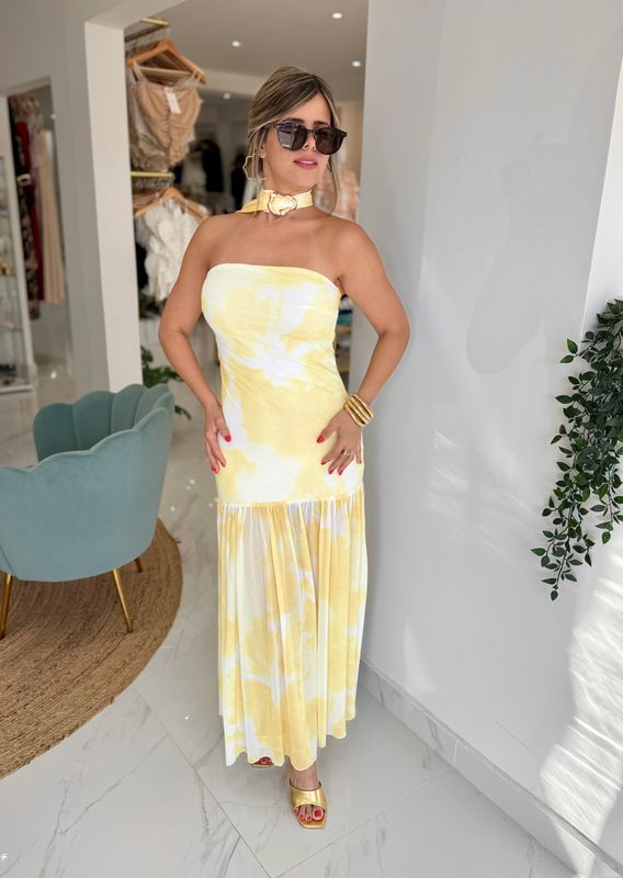 Light Yellow Tie Dye Dress